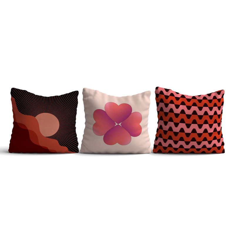 Ensemble de housse de coussin élégant (3 pièces), 16,9 x 16,9 pouces | 50% coton / 50% polyester, lavable et repassable | Parfait pour la décoration intérieure, le canapé et le salon, tissu doux et durable