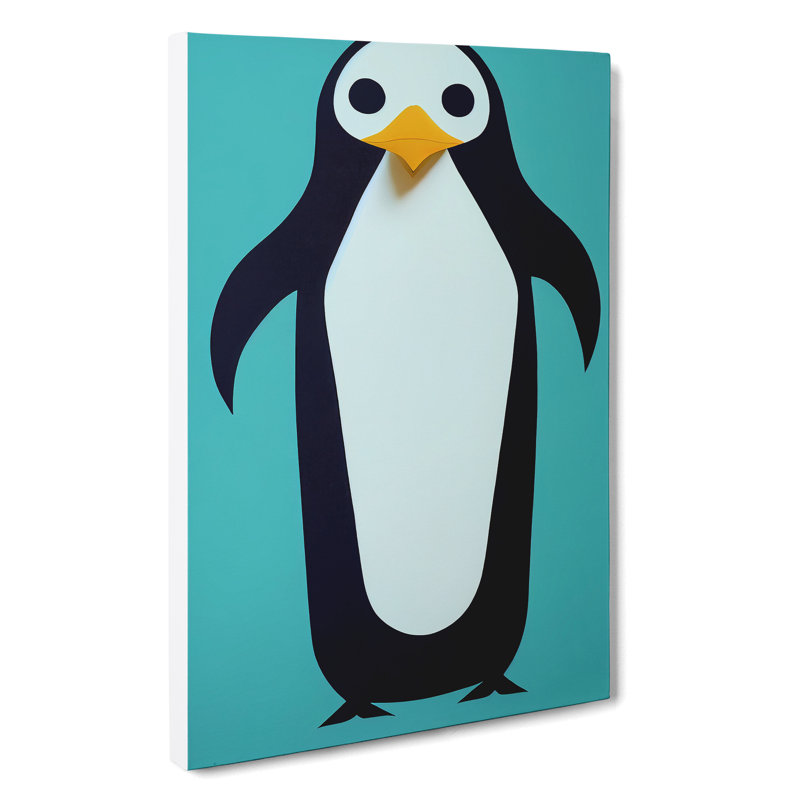 Vibrant Penguin Abstract - Wrapped Canvas, 76cm H x 50cm W x 3cm D