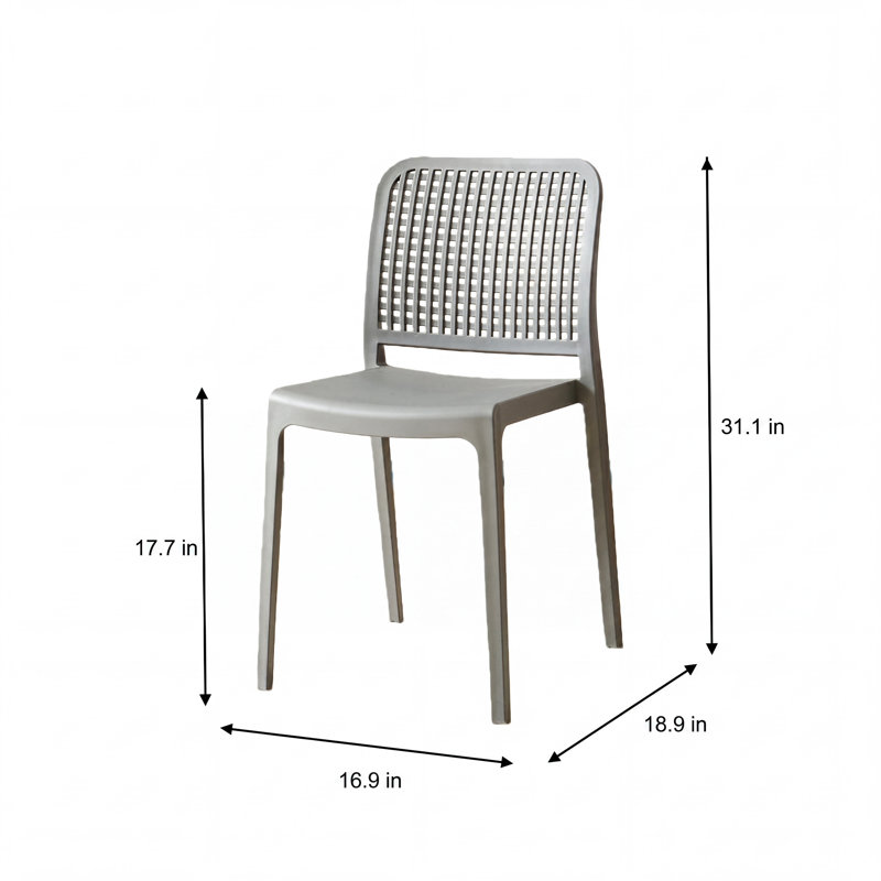 Ensemble de 4 chaises d'appoint Camden Nest, en polypropylène moderne avec un design ergonomique, une assise minimaliste pour la salle à manger et l'espace de vie
