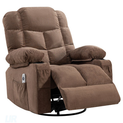 Oversized Massage Swivel Recliner Chair With Lumbar Heating And Multiple Features For Ultimate Comfort And Relaxation