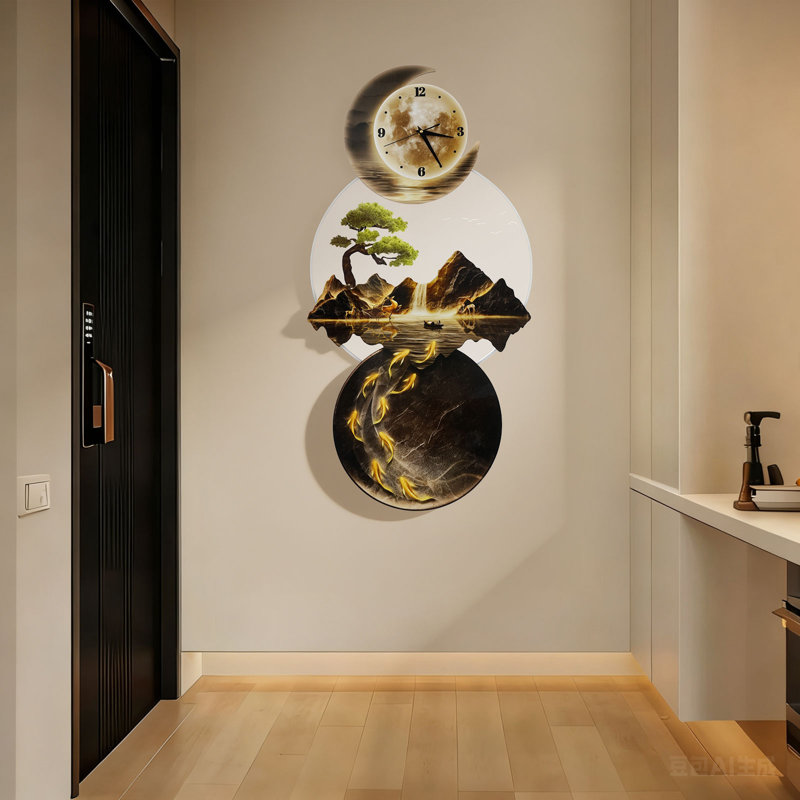 Art mural avec horloge murale