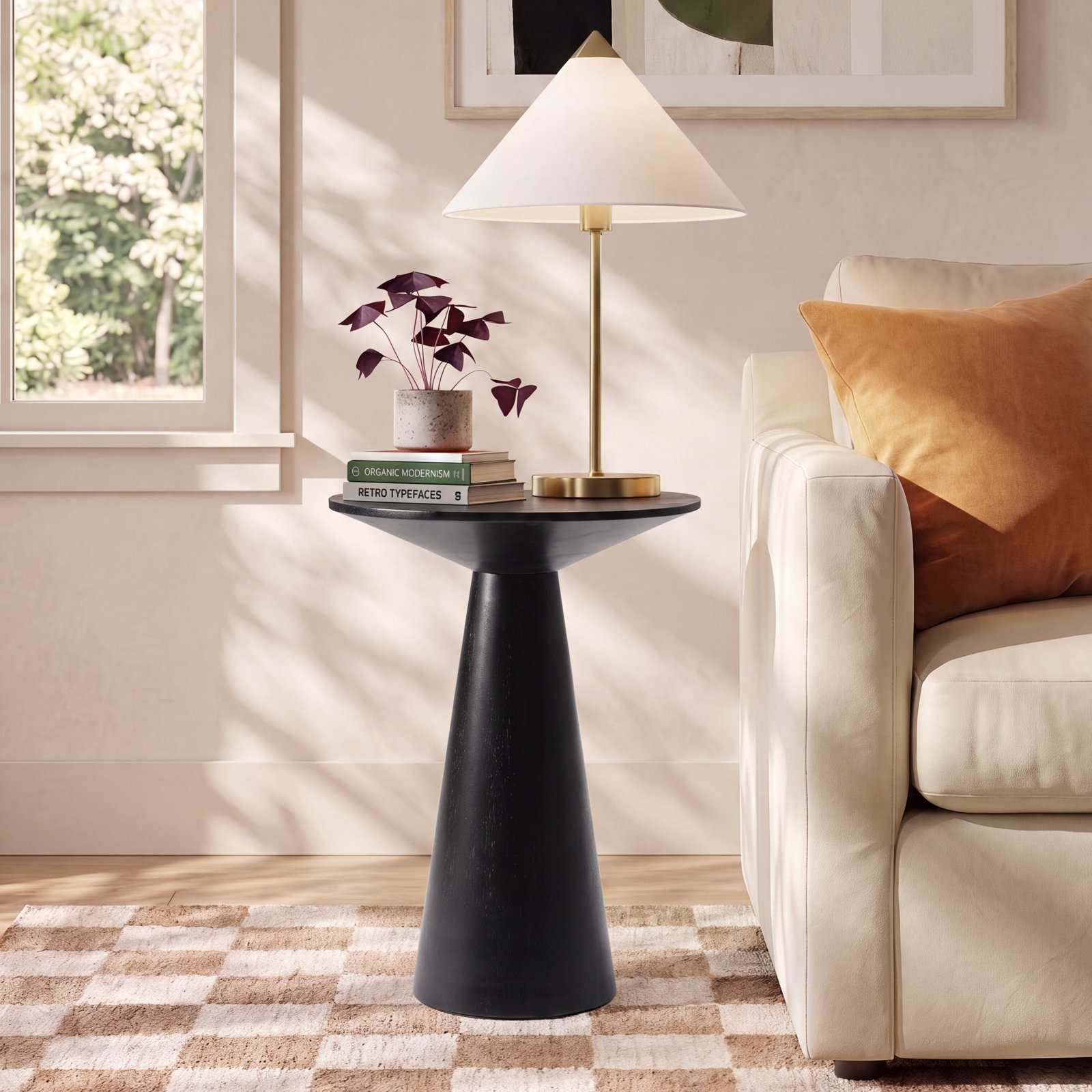 Bozovich Solid Wood End Table, Black, 19.5" H x 13.5" W x 13.5" D