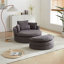 Grand fauteuil club rond moderne avec repose-pieds