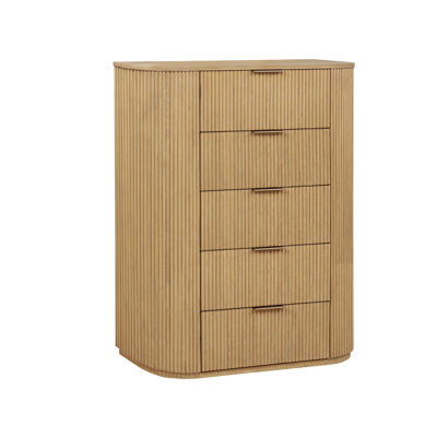 Queensbury Solid Wood Fluted 5 Drawer Chest