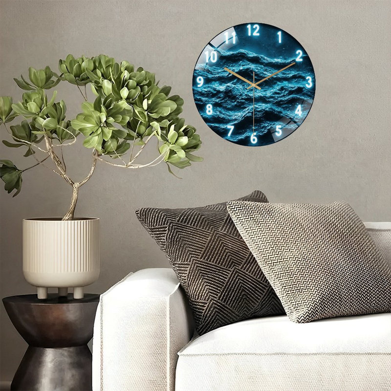 Horloge murale 12 po Glowing Ocean
