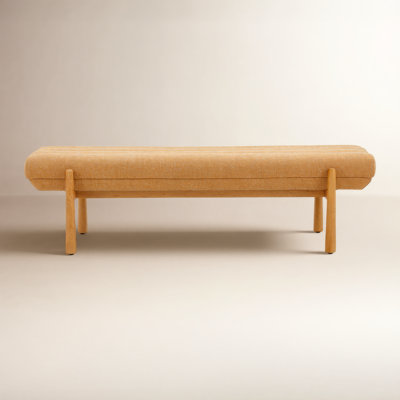  56" Linen Upholstered Bench