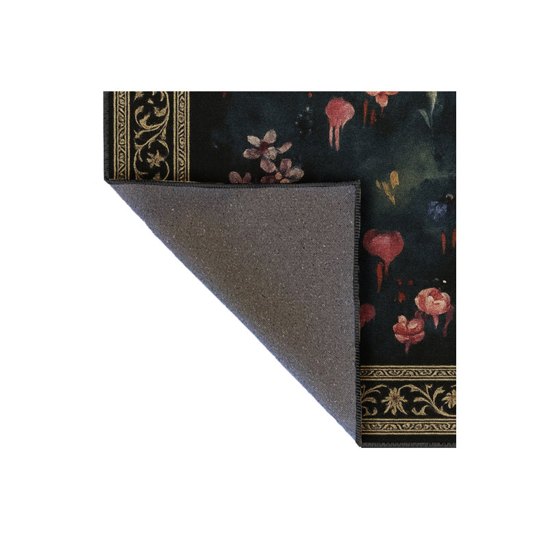 Tapis vert tissé à motif lavable Mosso, 3'11" x 5'11"