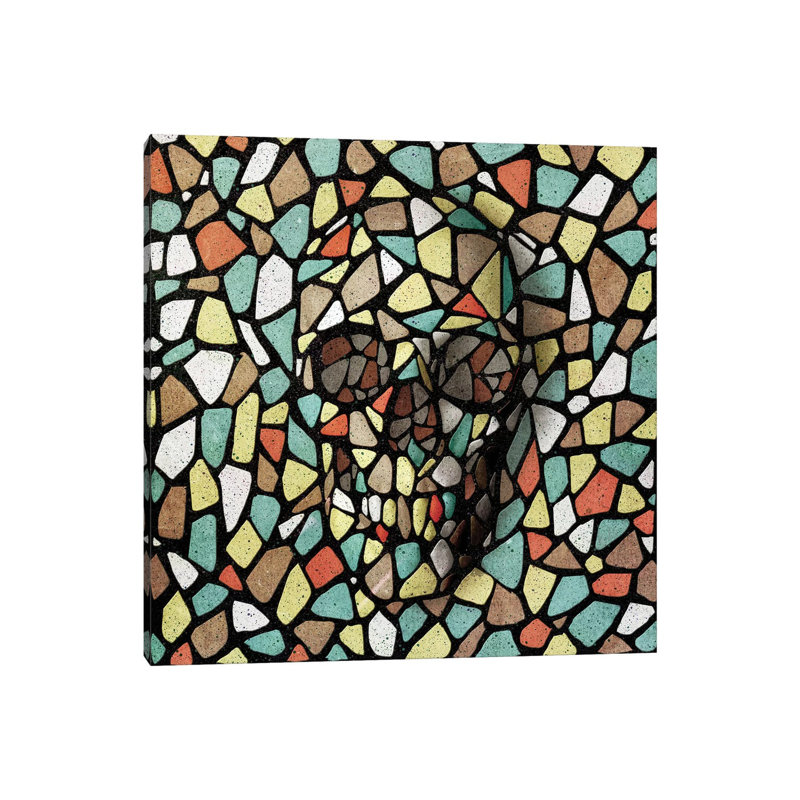 Mosaic Skull Color by Ali Gulec - Wrapped Canvas Print, 45.72 cm H x 45.72 cm W x 3.175 cm D
