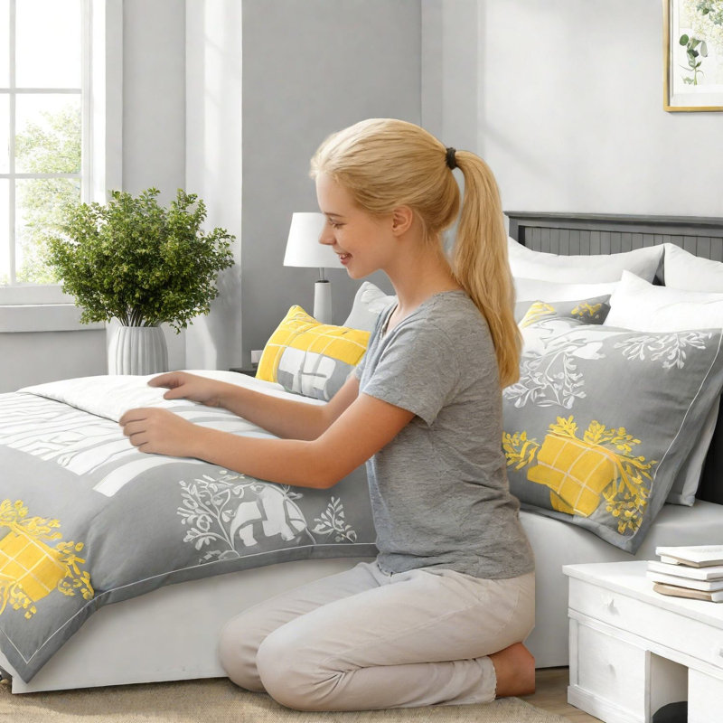 Ensembles de literie en microfibre douce pour lit simple TG, teinture rose moderne pour la maison