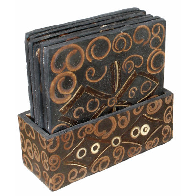 Ensemble de 6 verres carrés carrés cannelle