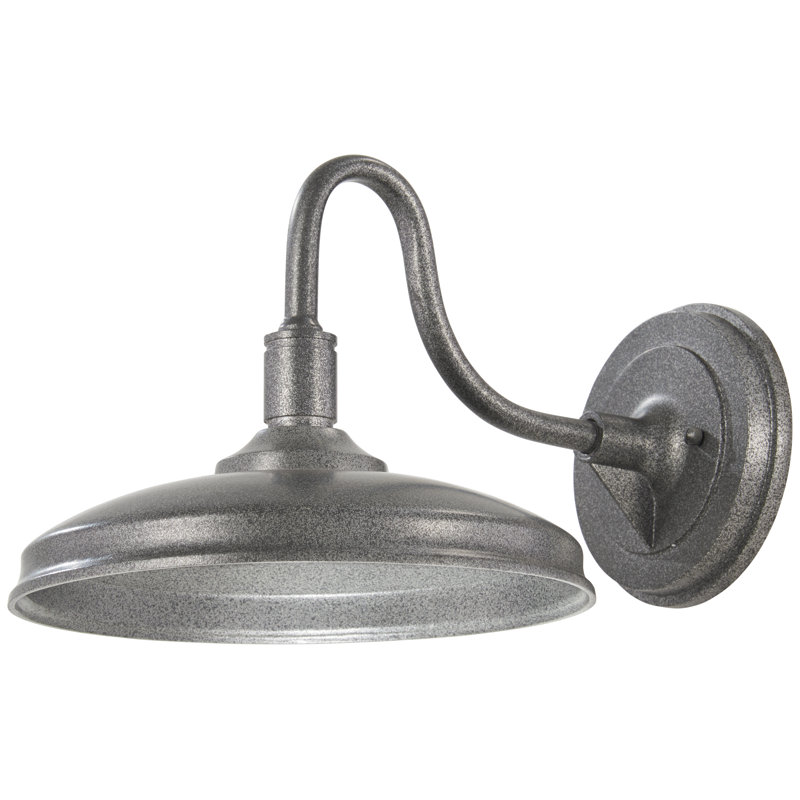Luminaire de grange d'extérieur à DEL Lizarraga, H 8,75 po x l 10,5 po x P 14,5 po, Argent