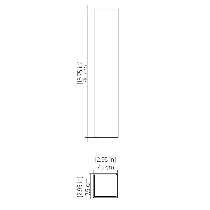 Linea 1 - Light LED Flush Mounted Sconce, 15.75" H x 2.95" W x 2.95" D, Organic Cappuccino