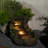 Arani Handcrafted Outdoor Weather Resistant Rock Fountain with Lights