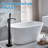 Free Standing Tub Faucet Floor Mount Tub Filler Bathroom Faucet Single Handle with Hand Shower-108296739