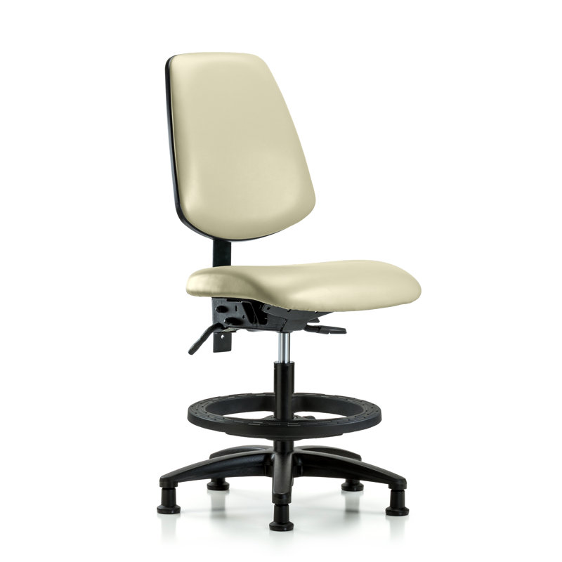 Agnes Vinyl Drafting Chair, Adobe, Glides, Not Included