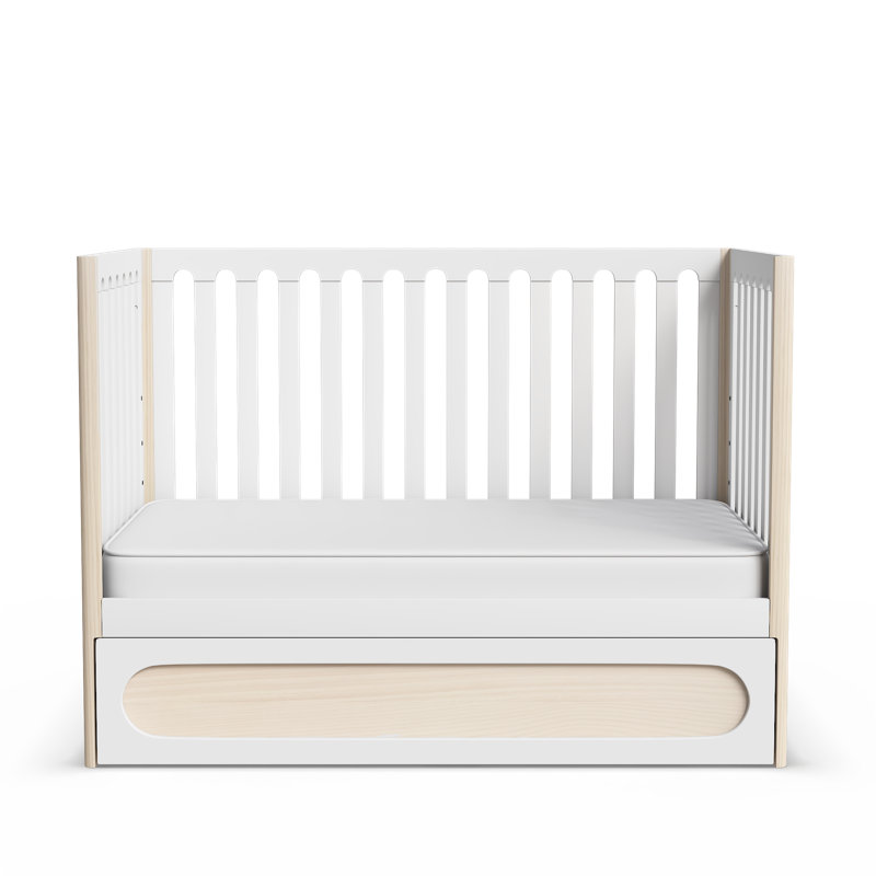 Lit de bébé Lulla & Lulli, Blanc / bois blond