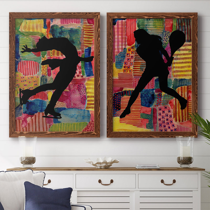 " Patchwork Athlete III " 2 - Pieces, 27.5" H x 75" W x 1.5" D, Maple