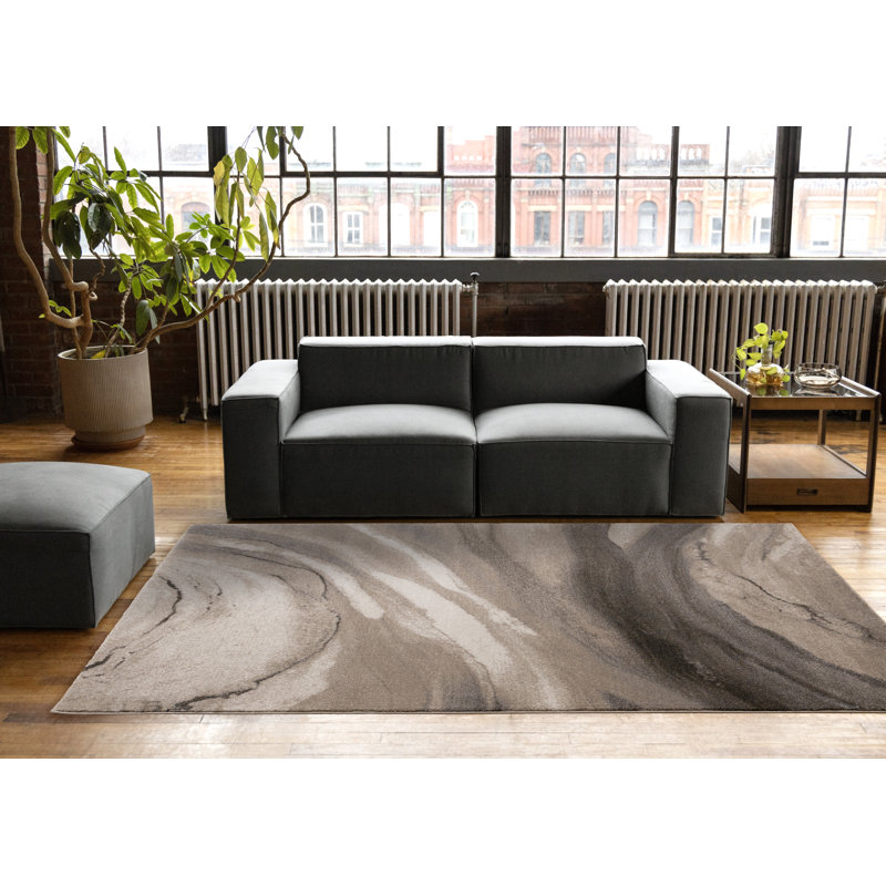 Tapis brun clair / brun Hornsby, Rectangle 5 pi 3 po x 7 pi 7 po