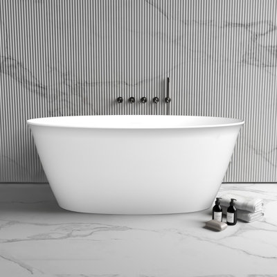 59" x 28" Freestanding Soaking Acrylic Bathtub