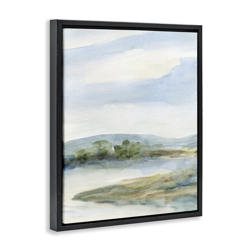 Impression de collines naturelles, Cadre flottant noir de jais, H 21 po x l 17 po