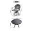 Ensemble de salle à manger 7 pièces en aluminium coulé toutes saisons avec 6 chaises pivotantes et une table, noir