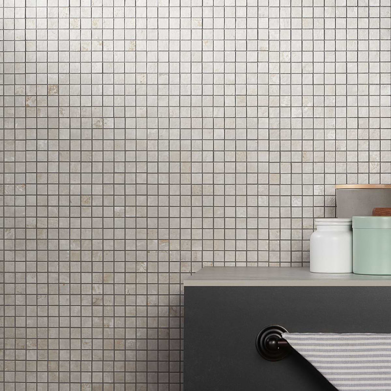 Portrait 1x1 Matte Porcelain Mosaic Tile, Ivory