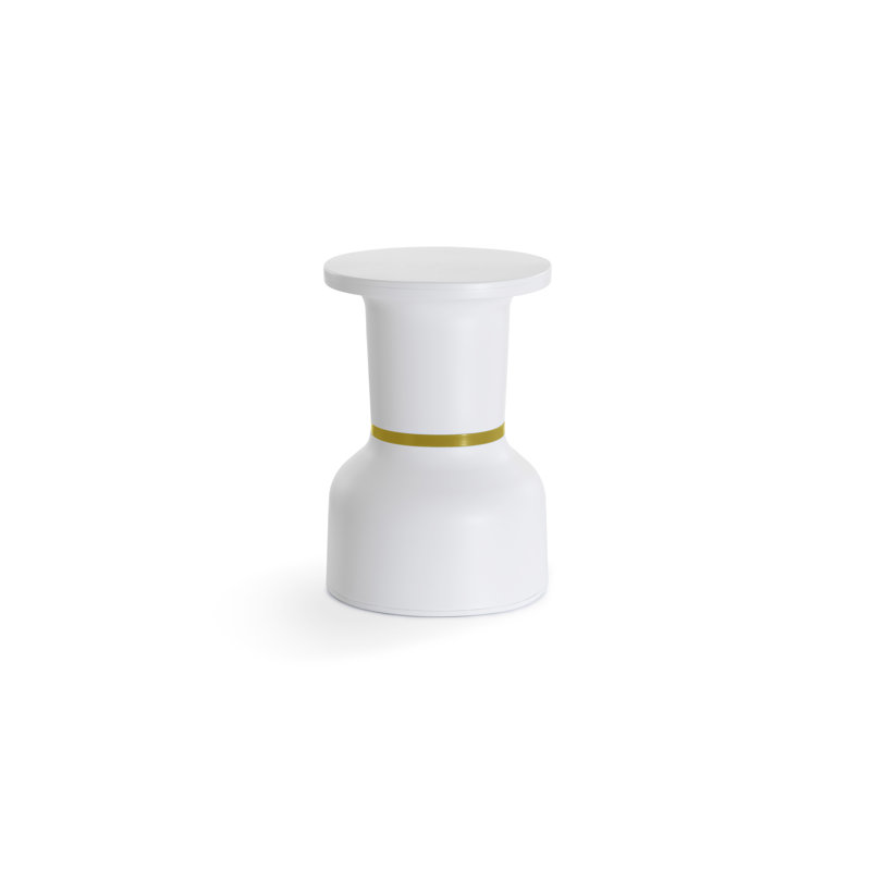 Tabouret d'appoint Paheko HE, Blanc / moutarde
