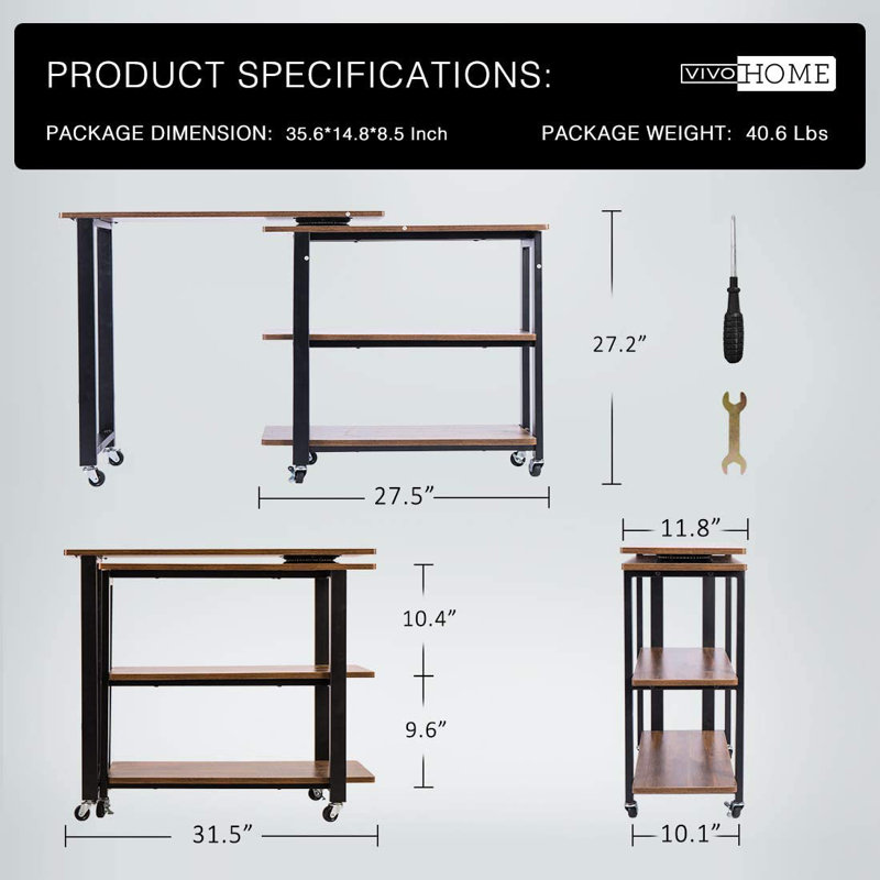Ensemble de tables de bout avec rangement Daniel Wheel