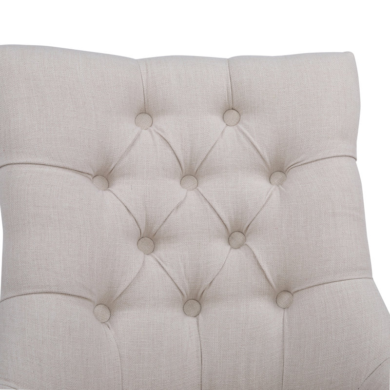 Wren 20 " H Tufted Linen Upholstered Parsons Chair, Beige