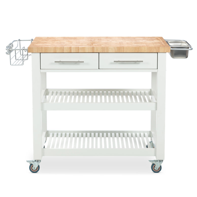 Sydney 38.30'' Wide Rolling Kitchen Cart, White