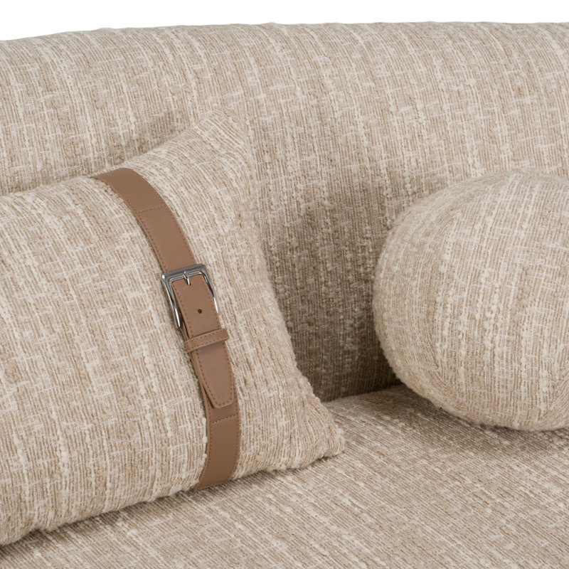 Canapé modulaire incurvé en tissu beige Spiro