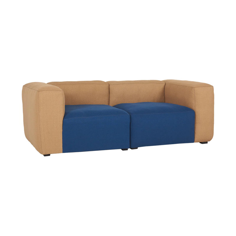 Canapé modulaire rembourré 2 pièces Camoya , Bleu / beige