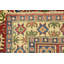 Tapis de zone en laine beige/rouge 3 pi 3 po x 5 pi one-of-kind à la main noué la Alayna
