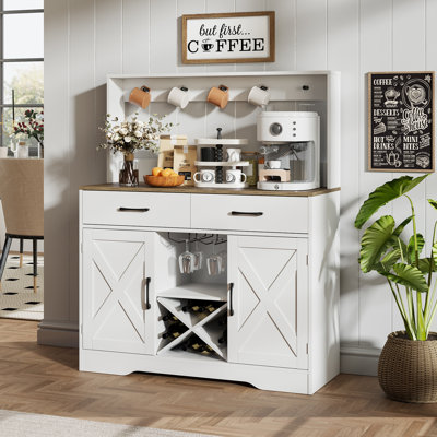 Coffee Bar Cabinet, Buffet Cabinet With Storage, Farmhouse Sideboard Kitchen Storage Cabinet