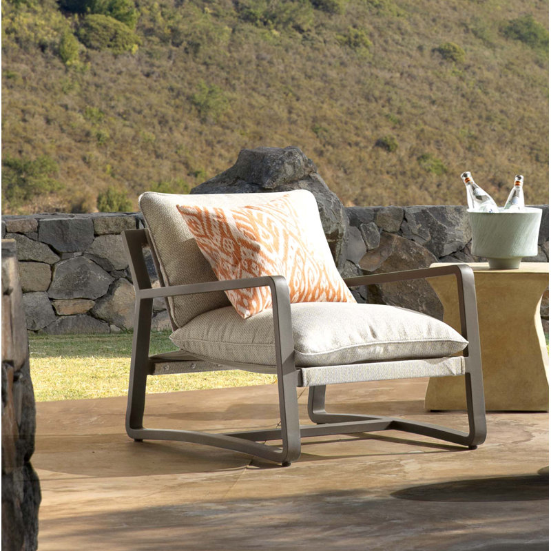 Lane Outdoor Teak Lounge Chair, Bronze, Faye Ash