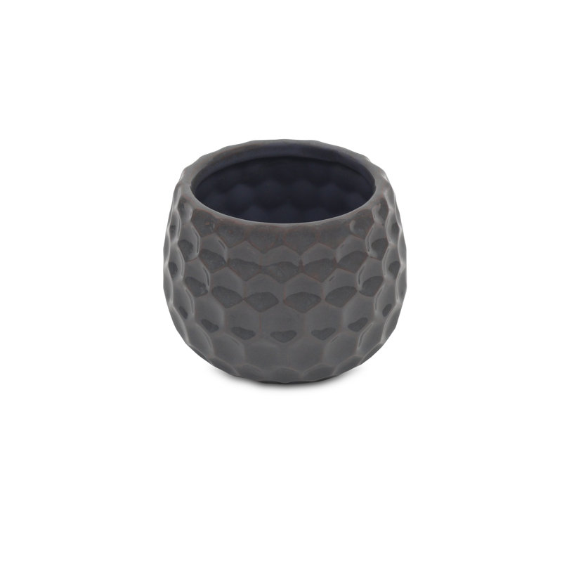 Pot à fleurs en céramique Eddins, Gris, H 4 po x l 4,25 po x P 4,25 po