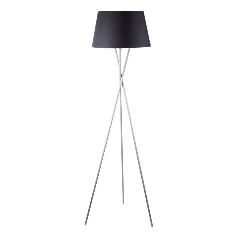 Casden 154cm Tripod Floor Lamp Set, Grey, Black