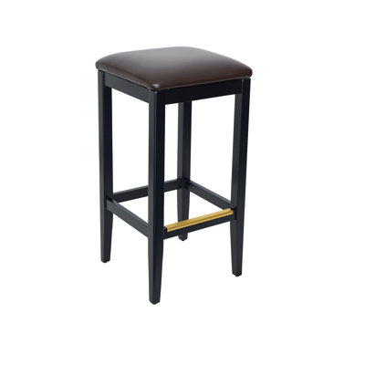 Upholstered Counter Stool with Solid Wood Frame