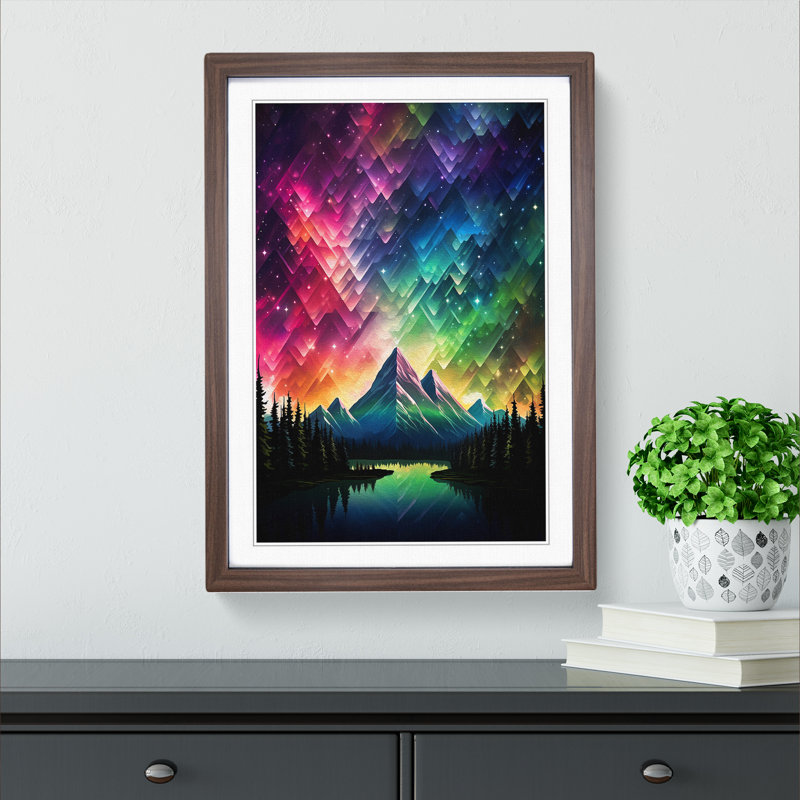 Single Picture Frame Print on Wood, 46cm H x 34cm W, Walnut Framed
