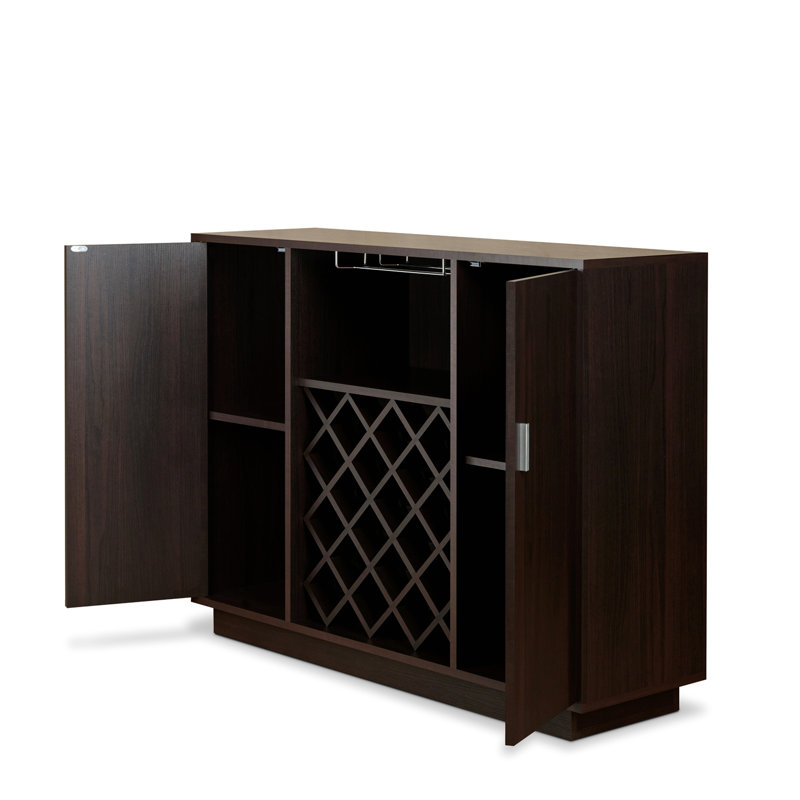 Ebern Designs 2 Door Server, Modern Sideboard, Wine Rack Included ...