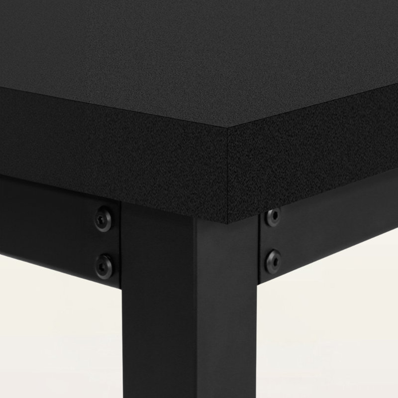Waldmann Black Finish Adjustable Computer Desk With Black Metal Leg, 29.35" H X 47.04" W X 23.49" D