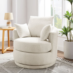 Kerrilee 33.46" W Polyester Swivel Armchair