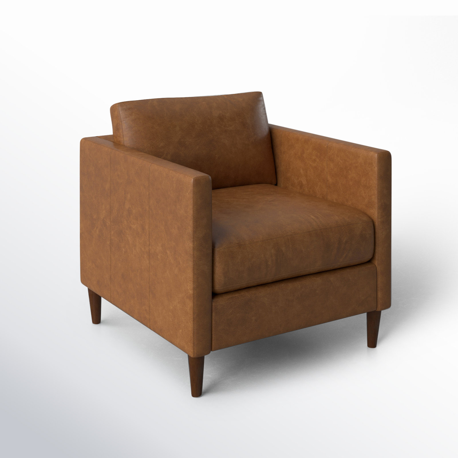 Clifford Upholstered Armchair, Bistro Saddle Genuine Leather