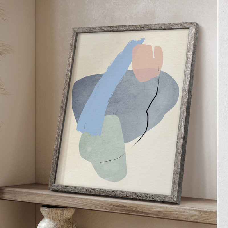 «Pastel Assemblage I», reproduction encadrée - bois massif, H 11 po x l 9 po