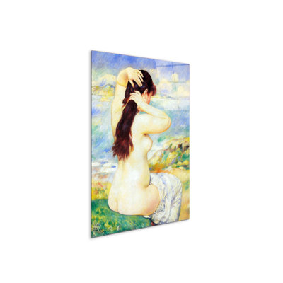 A Bather By Renoir Pierre-Auguste 80cm H X 60cm W CrystalArt Material Acrylic Glass Effect, Frameless Panel Lightweight Ready to Hang
