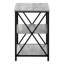 Table d'appoint, côté, bout, table de chevet, lampe, salon, chambre à coucher, stratifié gris, métal noir, contemporain, moderne-327144824