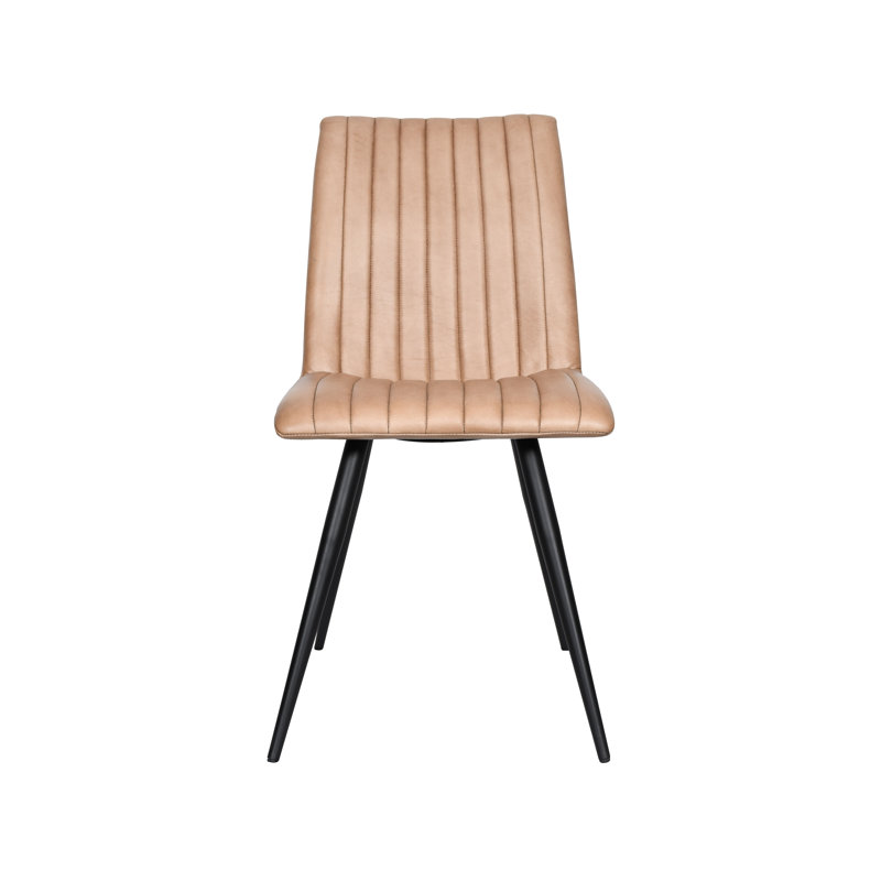 Brisben Leather Dining Chair, Antique Ivory