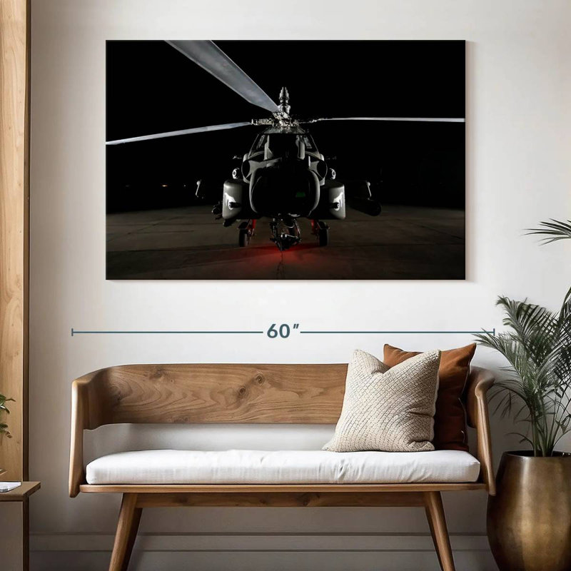 Hélicoptère militaire Mehar Apache, H 34 po x l 51 po