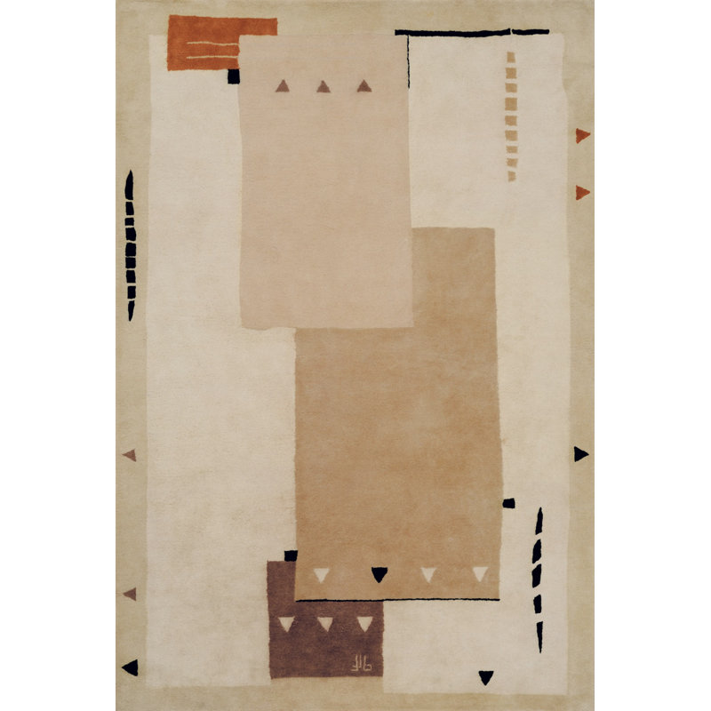 Silva Wool Abstract Area Rug in Naturel