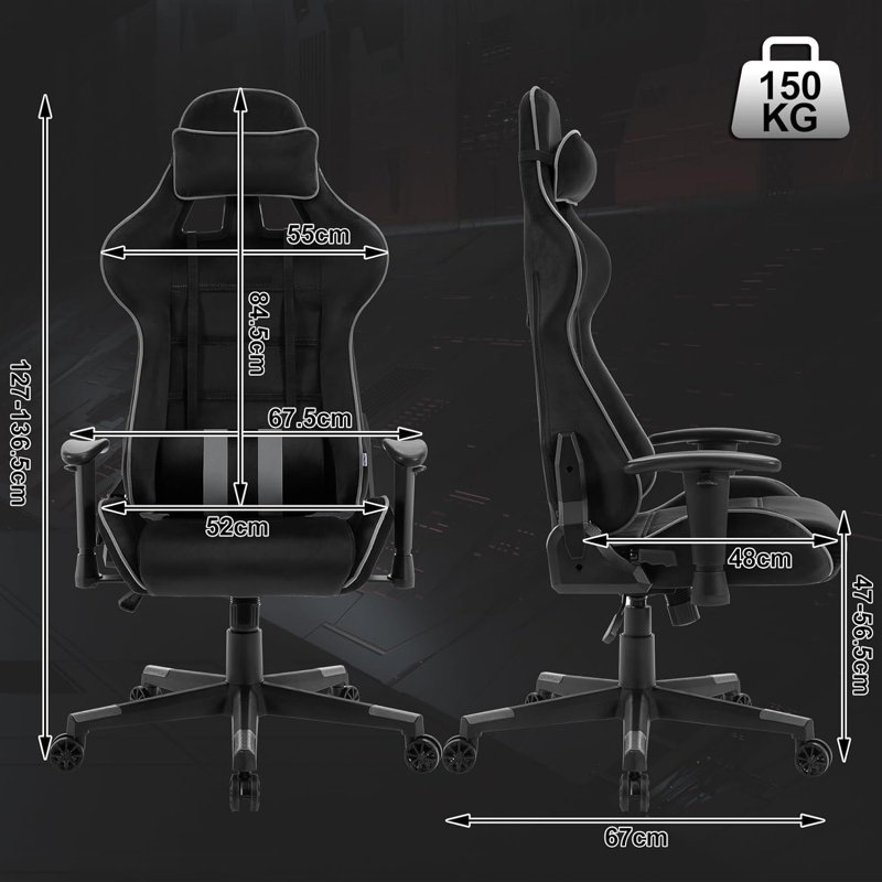 Inbox Zero Adjustable Reclining Ergonomic Swiveling PC & Racing Game Chair